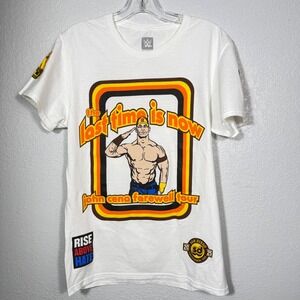 WWE John Cena Farewell Tour T Shirt Small White The Last Time Is Now Streetwear